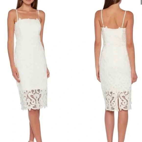 Bardot White Lace Midi Dress Bridal Shower Size XS - Picture 2 of 3